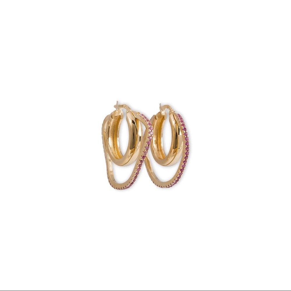 CORNELIA WEBB Distorted Double Hoop Earring S - Gradient Pink SOLD OUT
